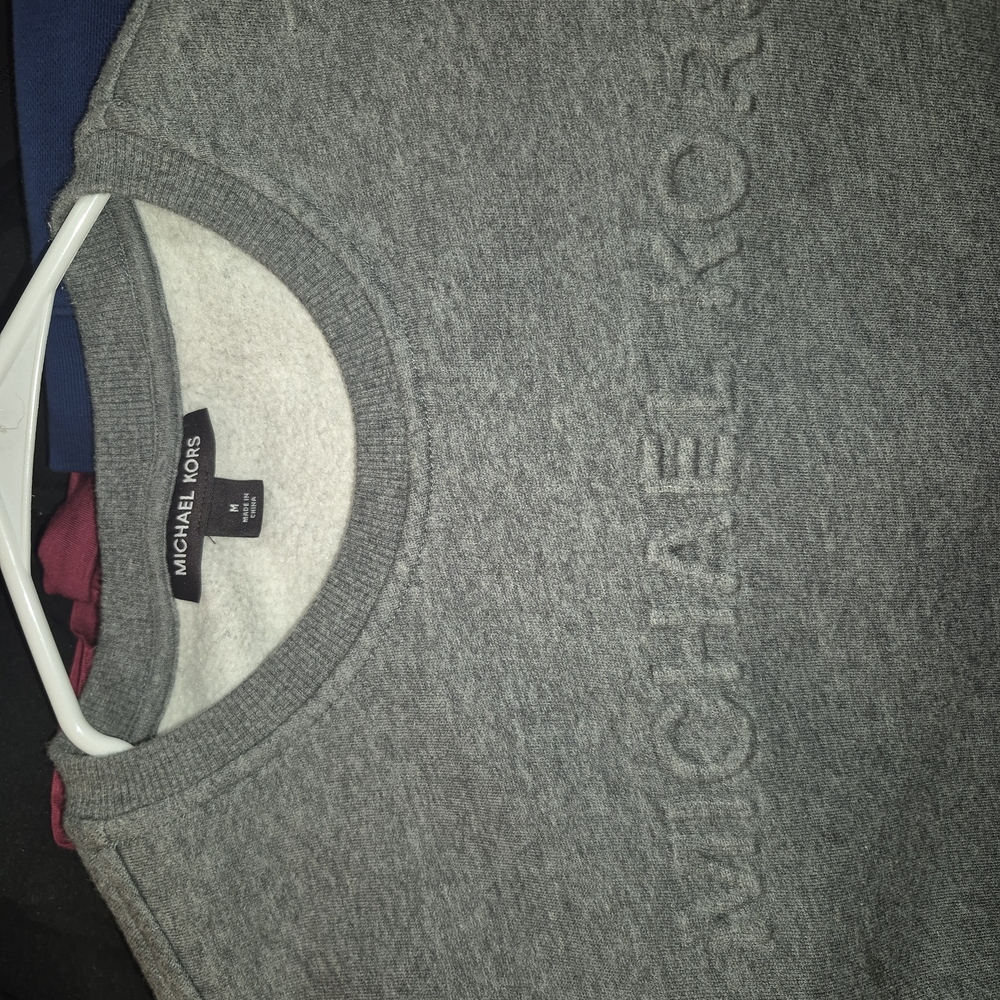 Michael Kors Grey Embossed Logo Crewneck Sweatshirt